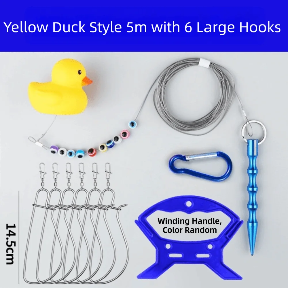 

Портативная пряжка для живой рыбы из нержавеющей стали в форме утки, простой дизайн, рыболовная пуговица, 6 кнопок, подвесные рыболовные снасти