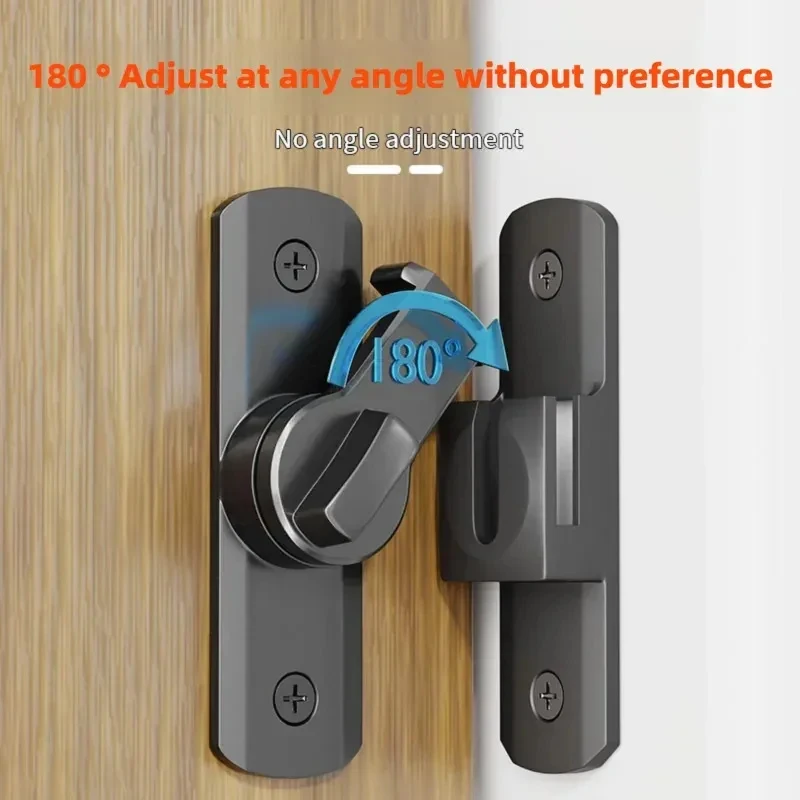 

Drill-Free Bolt Latch & Sliding Door Lock Catch: Surface-Mounted Security Fastener for Bathrooms, Hotels and Theft Prevention