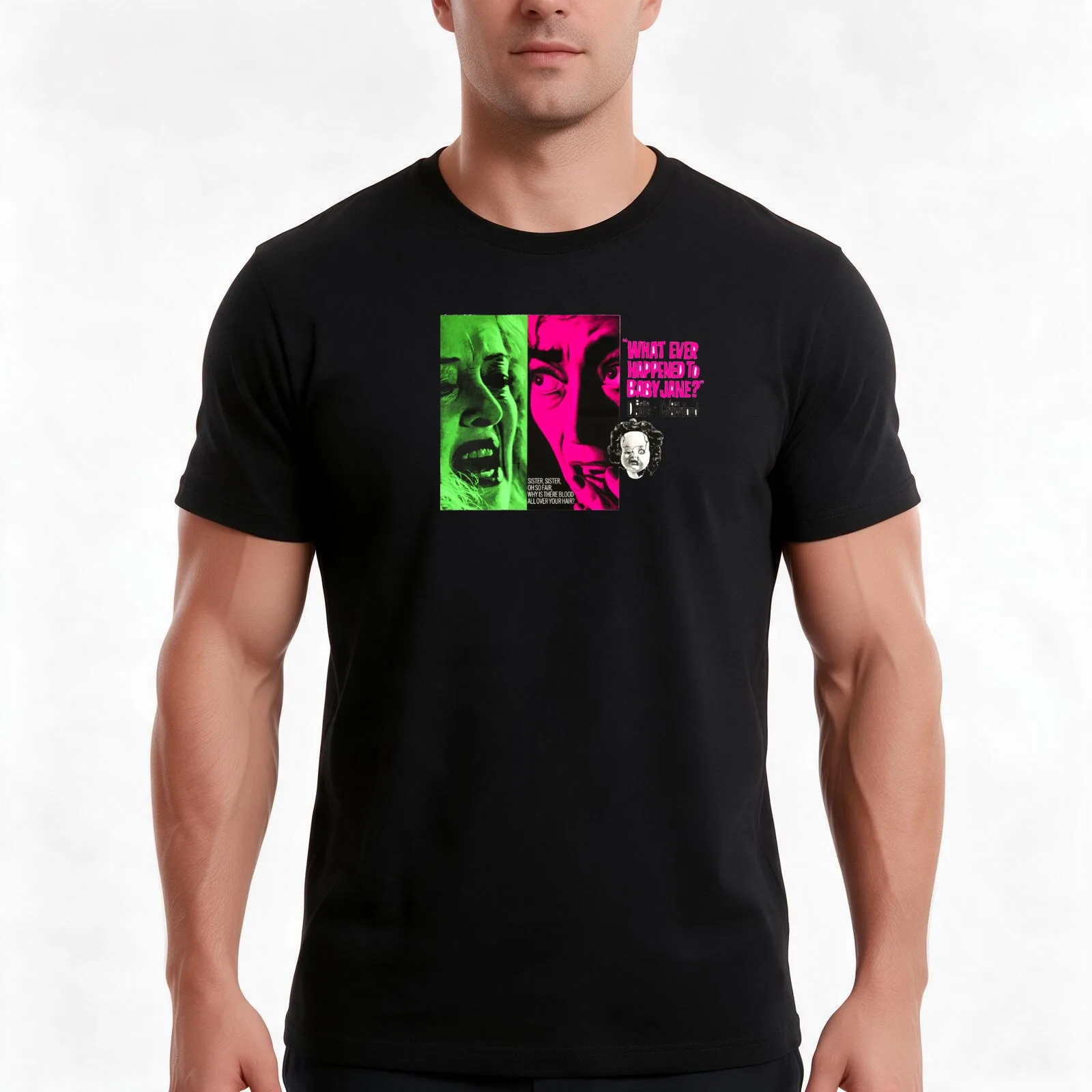 WHATEVER HAPPENED TO BABY JANE ? - VINTAGE POSTER ART - T-Shirt Summer Casual Cotton Tee, Unisex Men Women
