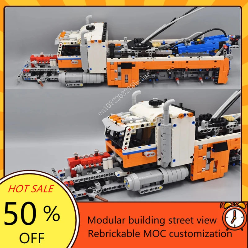 2017PCS Customized High-Tech MOC Heavy Duty Tow Truck Model Building Blocks Technology Bricks DIY Assembly Toys Birthday Gifts