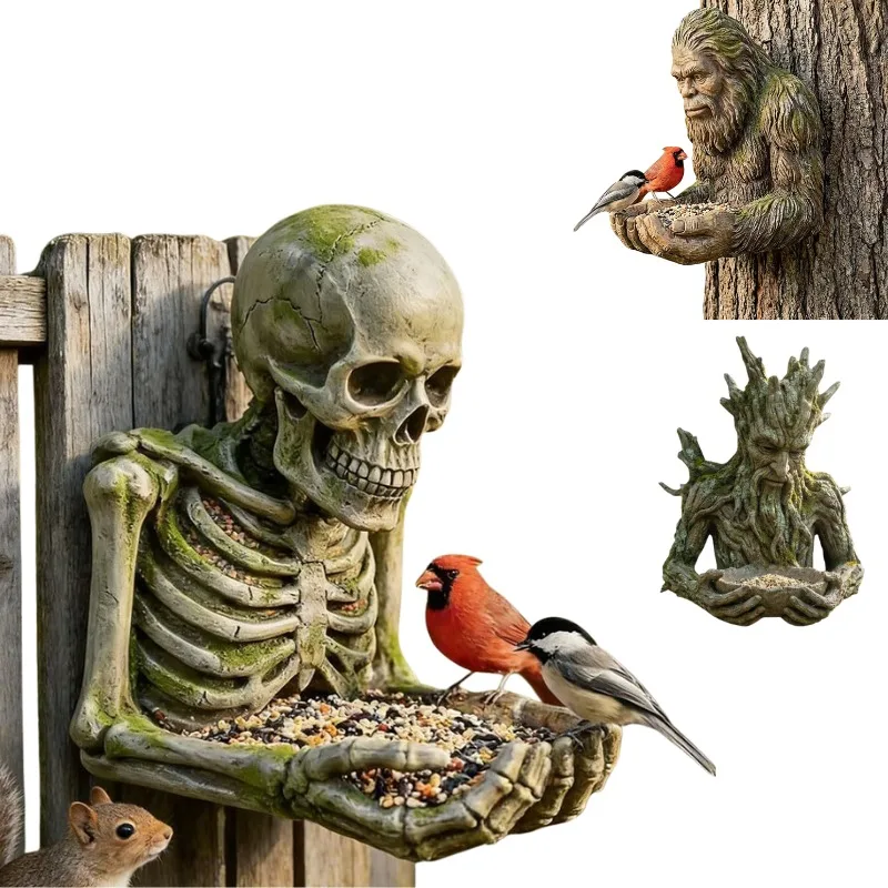 

Sasquatch Design Hanging Bird Feeder Outdoor Weather Resistant Food Holder Patio Lawn Wild Animal Decoration Creativity