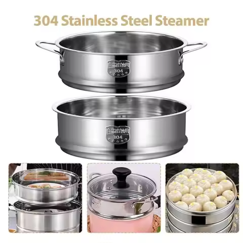 304 Stainless Steel Steamer Basket 16-32cm Thickened Pot Steaming Grid Generic Thicken Strainer Food Steam Rack Kitchen Use