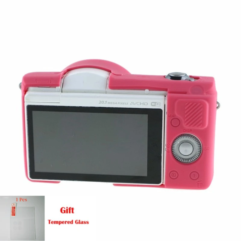 

For Sony A5000 A5100 A6000 silicone cover, camera bag, Protective Body Case micro-single soft cover + free tempered film