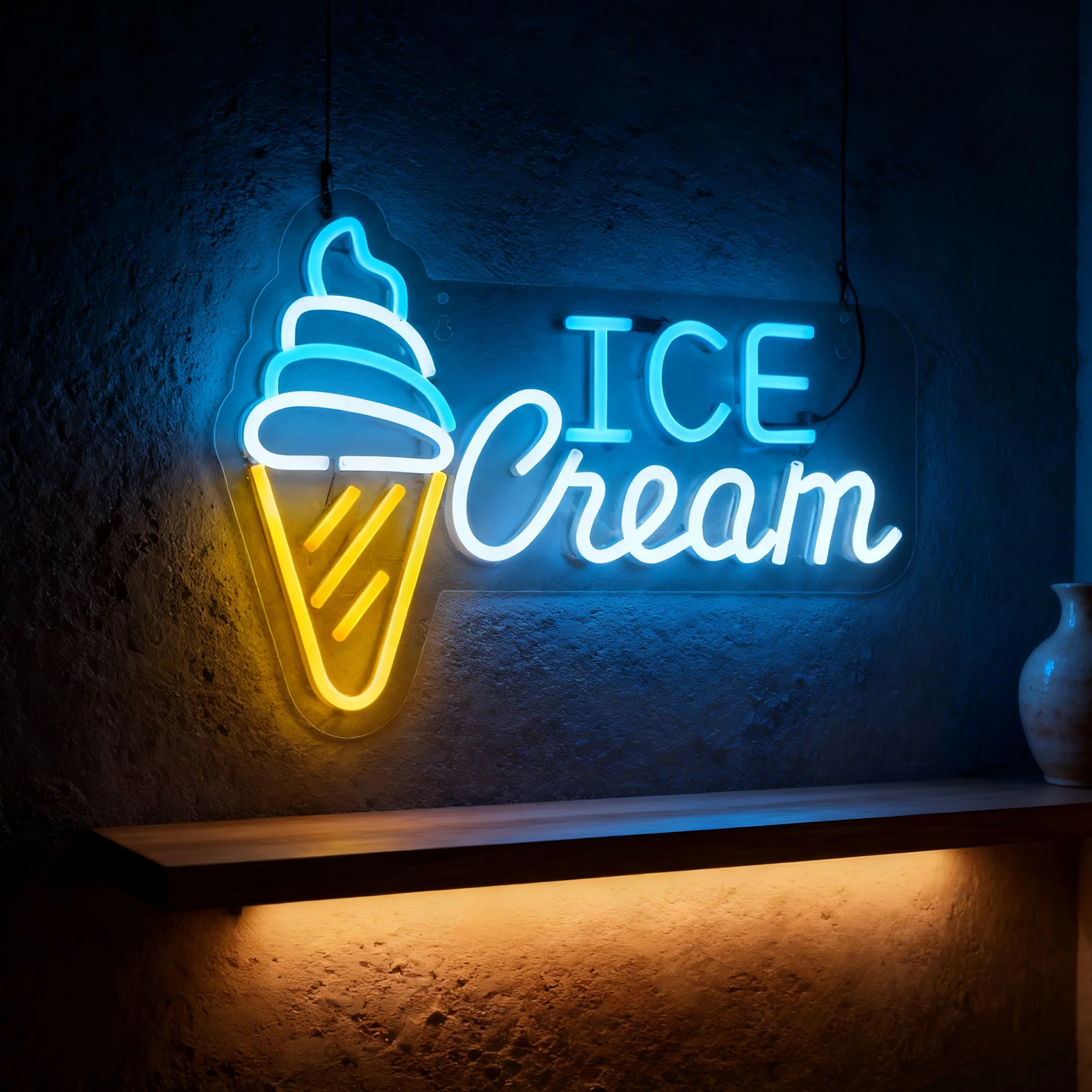 ネオンサイン付きusb電源ledライト室内装飾ライトアイスクリームショップドリンクショップバーパーティーカフェ