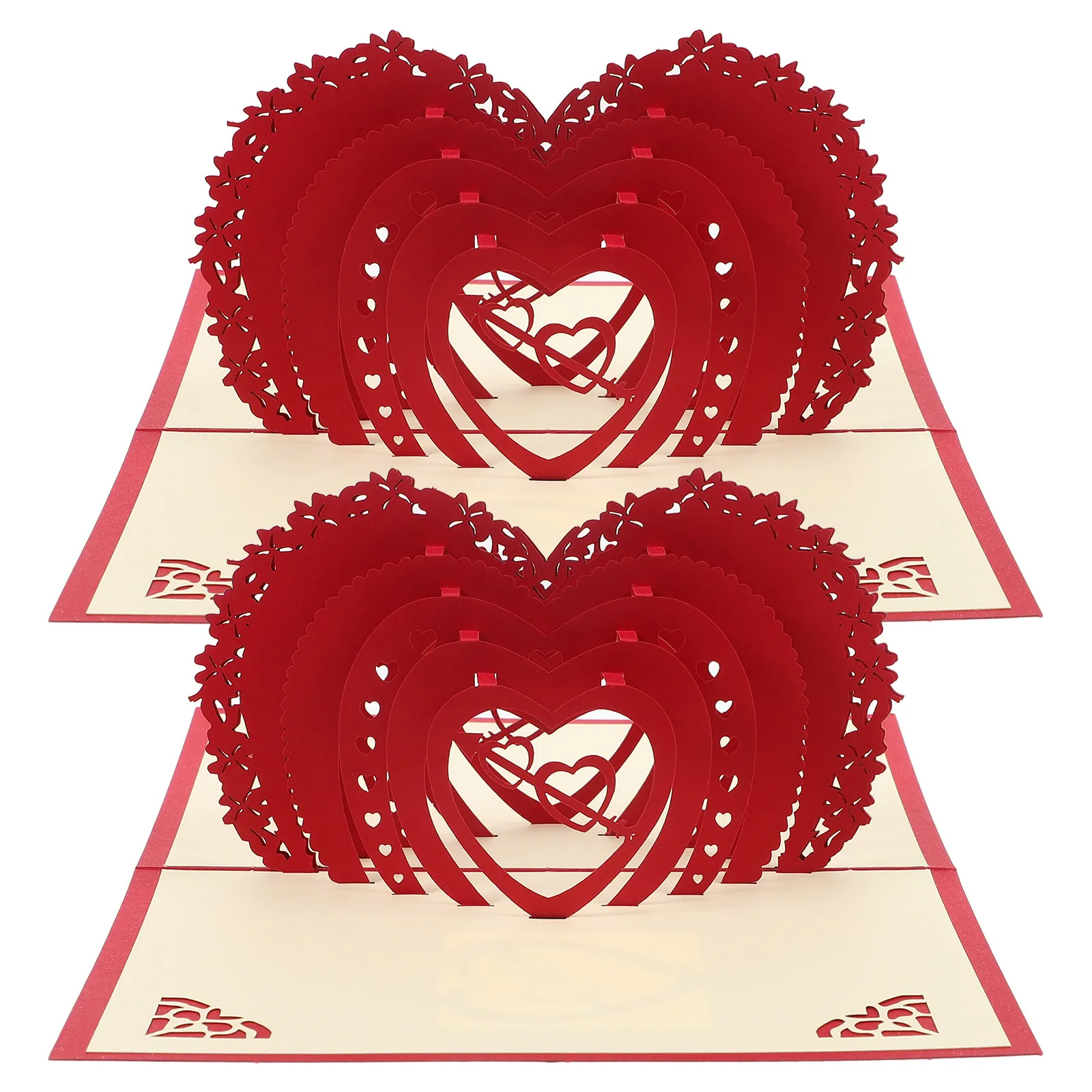 

2Pcs Creative 3D Blessing Card with Romantic Elegant Design Perfect Size for Inner Invitation Info Wedding Greeting Cards Set