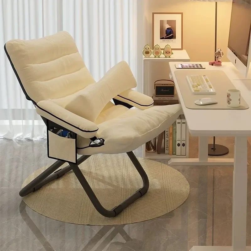 for Small Folding Sofa Chair Single Computer Desk Chair for Dormitory Bedroom Backrest Support Lazy Recliner for College