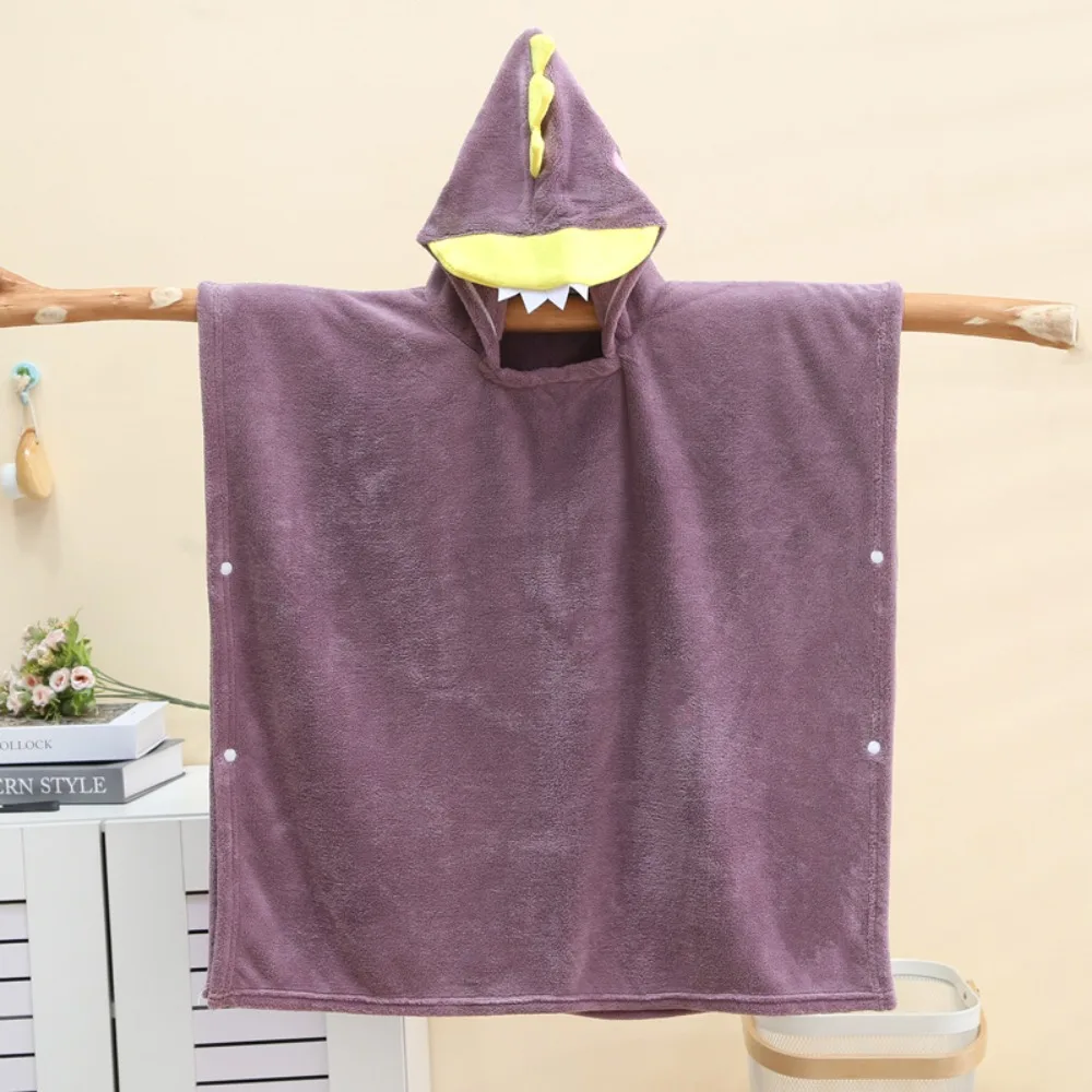 

Cartoon Baby Bath Towel Quick-Drying Coral Velvet Hooded Bathrobe Soft Absorbent Cartoon Cloak Towel Sleepwear Bathrobe
