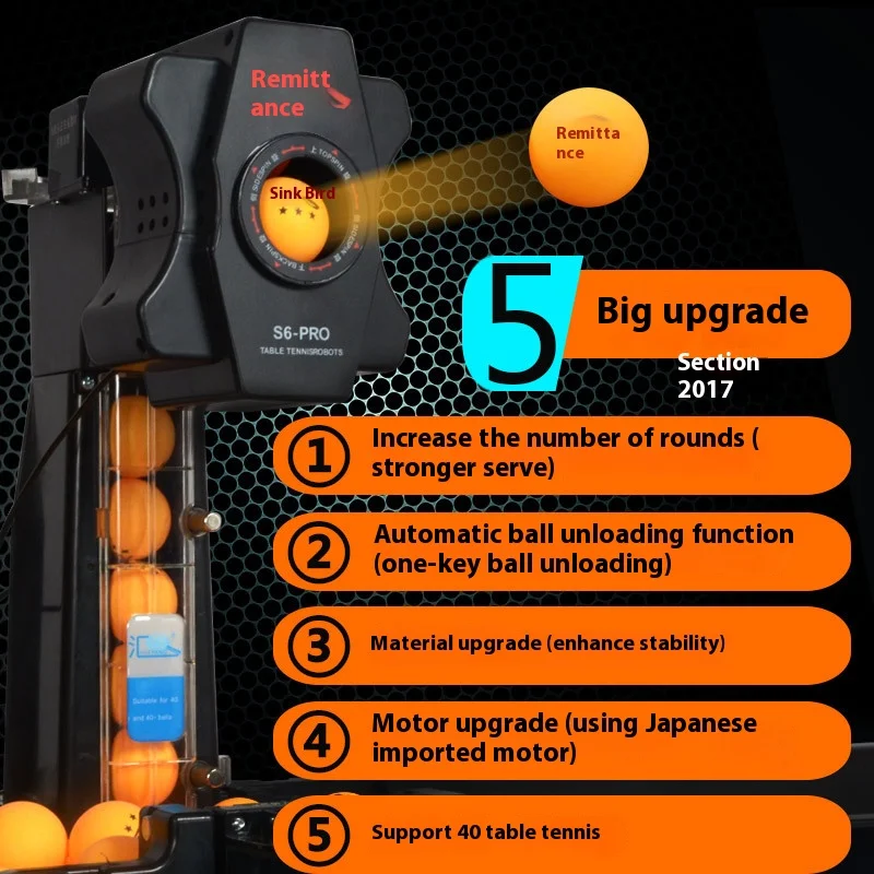 Hui Pang S6 Pro Home Tênis de Mesa Robô Treinamento Automático Multi-Rotação Multi-Direita Máquina de Bola