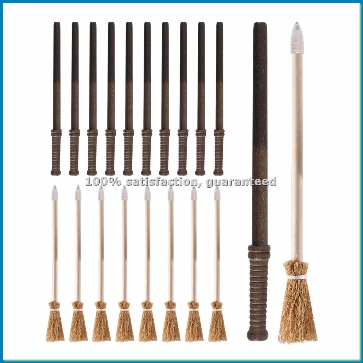 20 Pcs Wand Pencils Supplies and 20 Pcs Witch Broom Pencils, Wand Pencils Theme Birthday Goody Bag Filler Favors-AT35