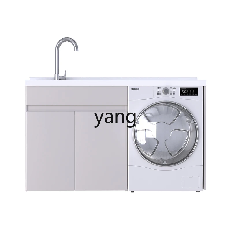 Meuble de machine à laver en aluminium pour balcon, intégré, avec bac à linge combiné