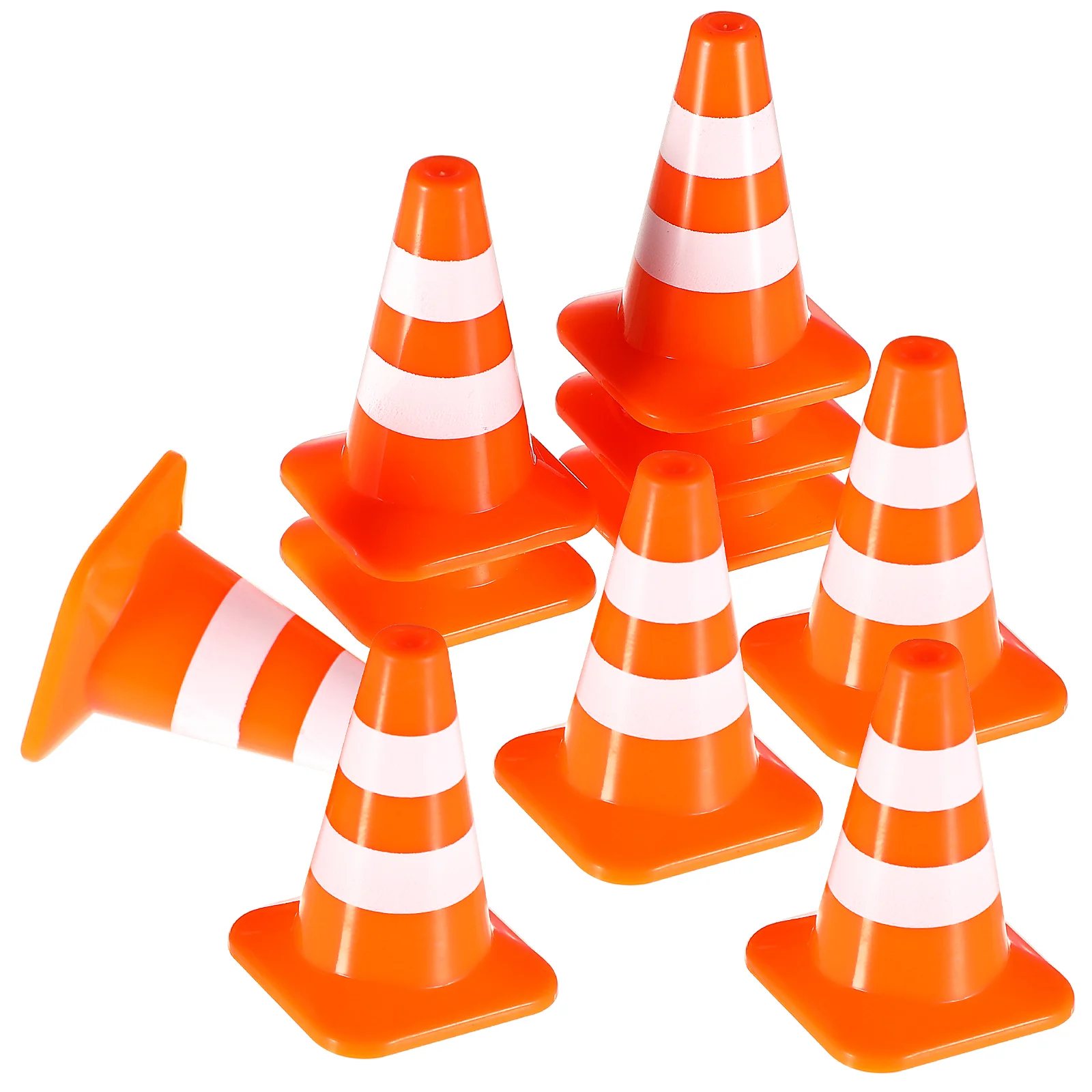 

10 Pcs Toy Road Sign Construction Cones Miniature Traffic Plastic Signs Sand Table Ornaments Small Outdoor Toddler