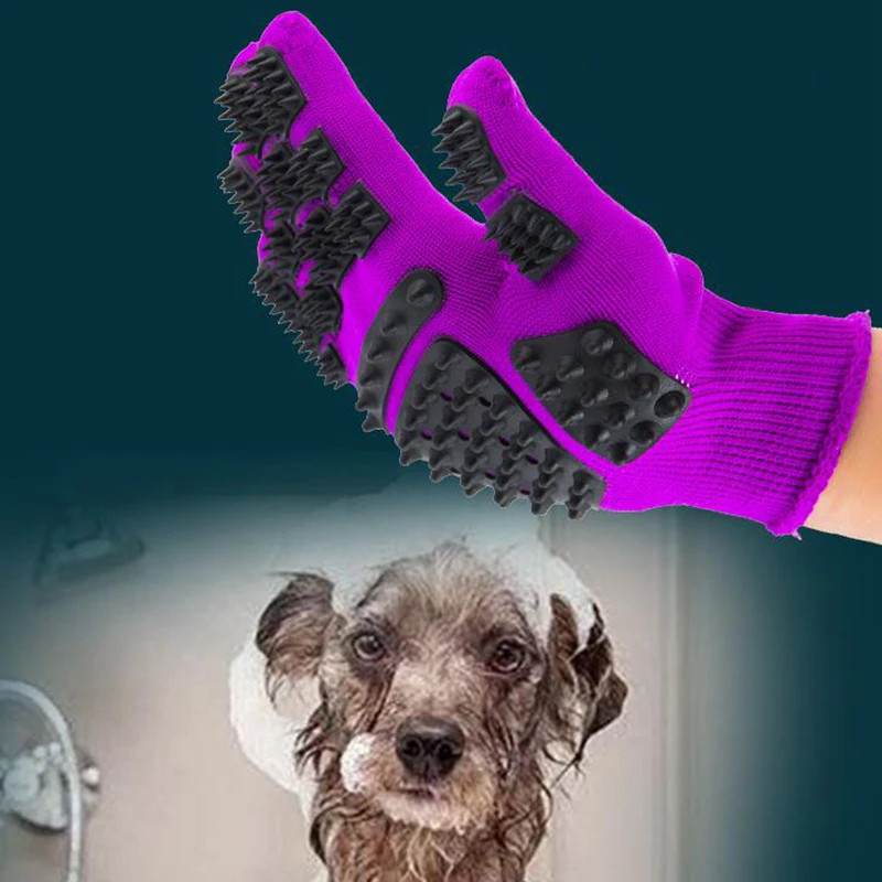 Pet Glove Cat Grooming Glove Cat Hair Deshedding Brush Gloves Dog Comb For Cats Bath Clean Massage Hair Remover brushes Gentle