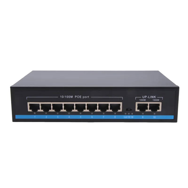 

Коммутатор POE, высокое качество, 10 портов, 100 Мбит/с, Ethernet, умный коммутатор, поддержка сетевого коммутатора для камеры, беспроводная вилка европейского стандарта