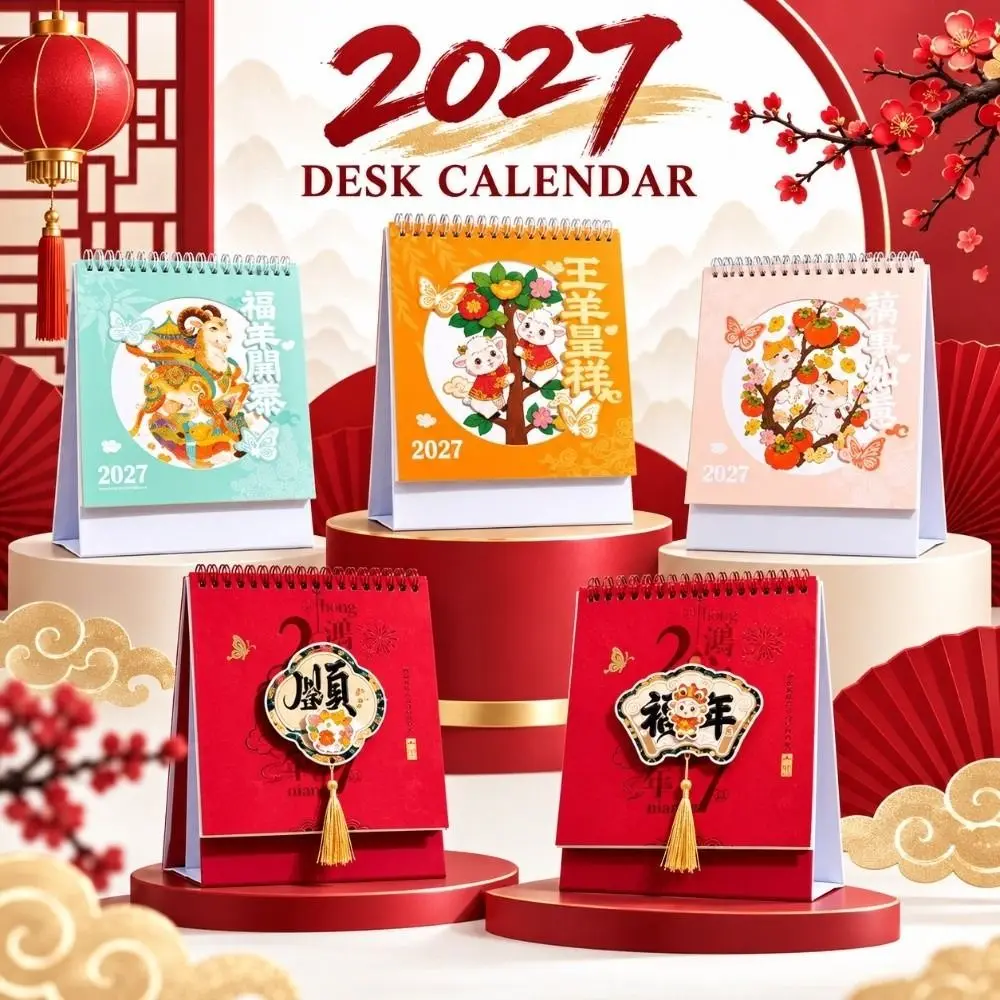 Durable Spiral Bound Desk Calendar Daily Note Writing Space Calendar Planner Standing Habit Tracker Desktop Calendar Office