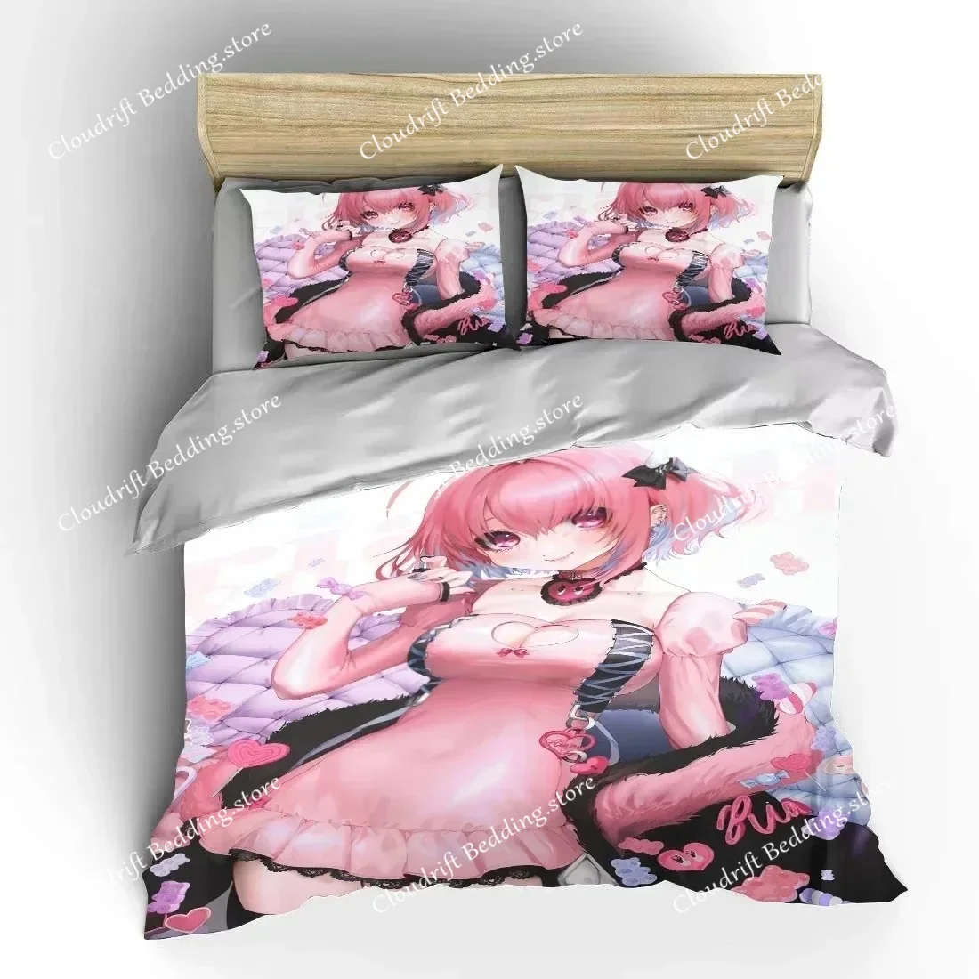 

Japanese 3D Anime Moe Double Bed Duvet Cover Bed European Bedding Sets Home Textiles Luxury Pillow Cases Bedroom Bedding Sets