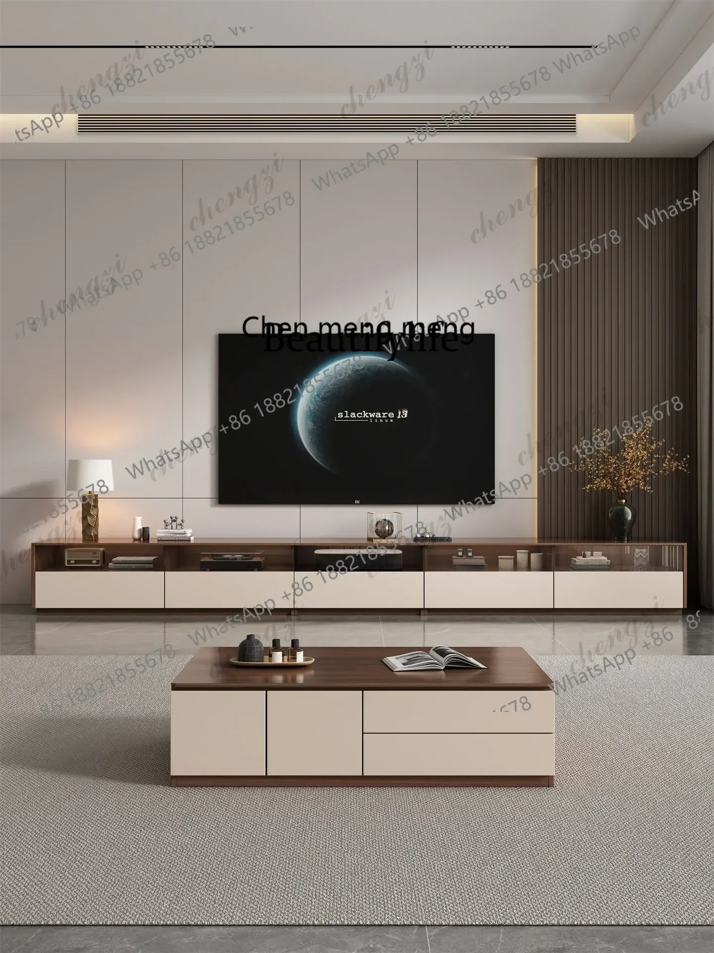 DD182Light luxury laser TV cabinet coffee table combination small apartment projector living room floor cabinet