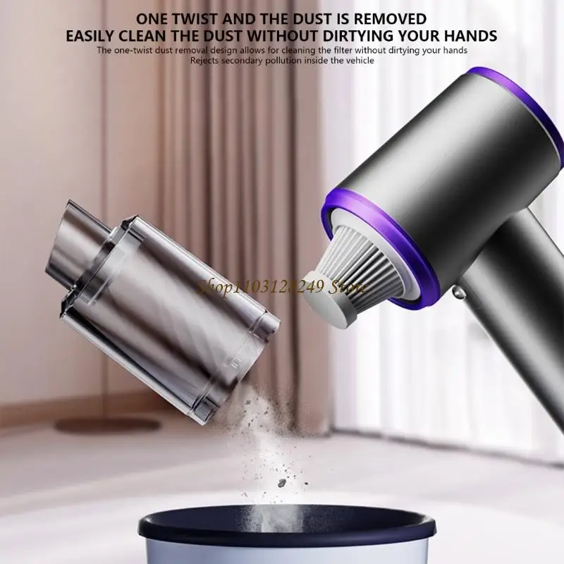 N5KD Small Handheld Auto Blower Vacuum with Washable Filter for Car Home Cleaning