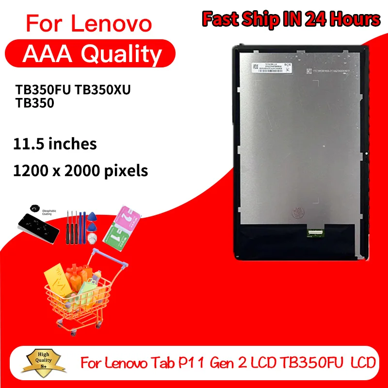 

11.5“New For Lenovo Tab P11 Gen 2 2022 TB350FU TB350XU TB350 LCD Display Touch Screen Digitizer Glass Panel Assembly Replacement