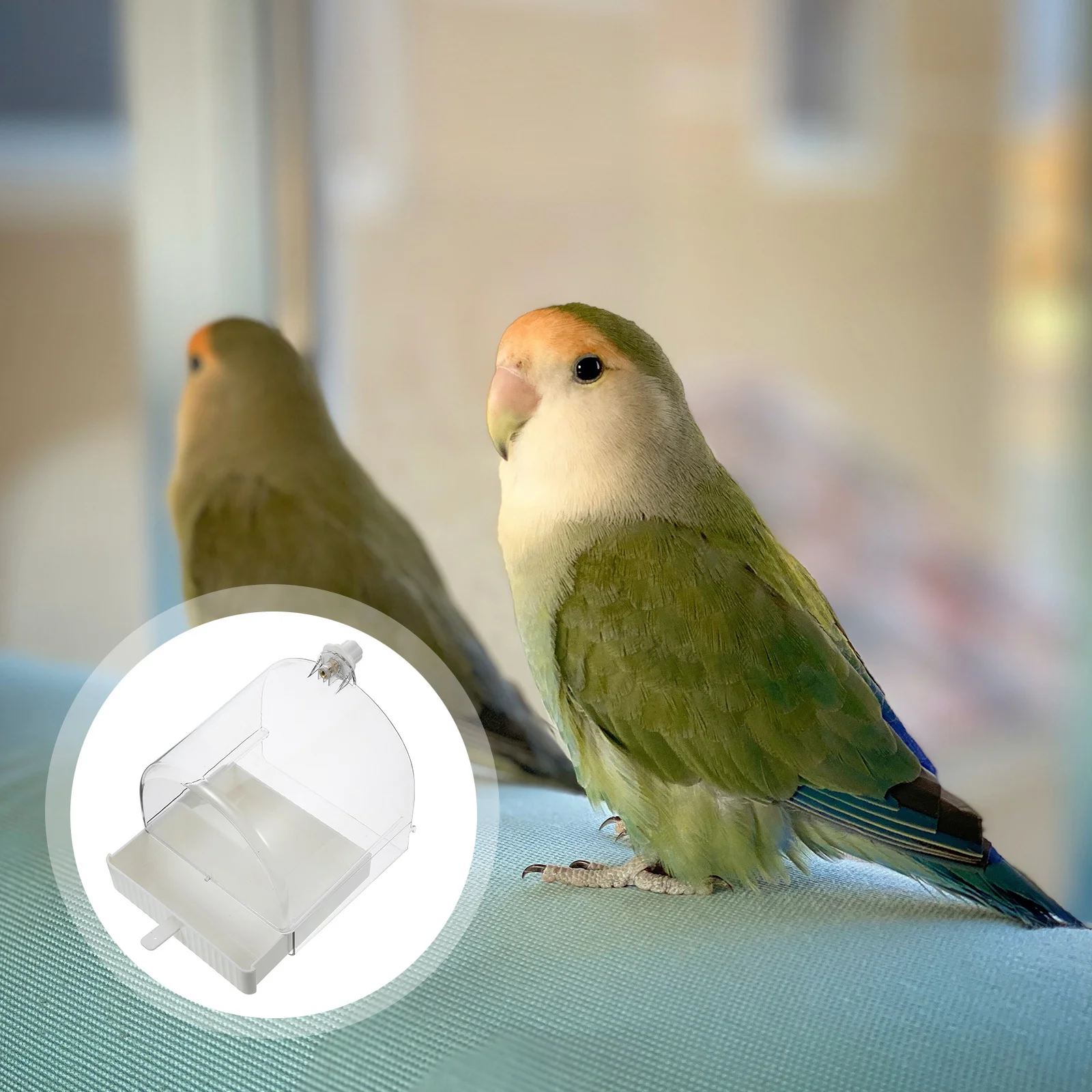 

Bird Bath Cage Bathtub Transparent Durable Plastic Suitable Hanging Parrots Parakeets Small Birds Shower Box Parakeet Bath Box