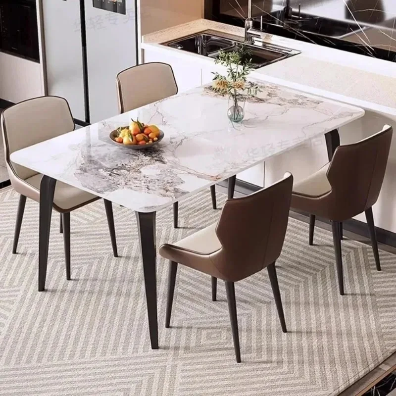 

Nordic Minimalist Dining Table Legs Metal 6 Chairs Dining Table Ornament Breakfast Muebles De Cocina Kitchen Furniture