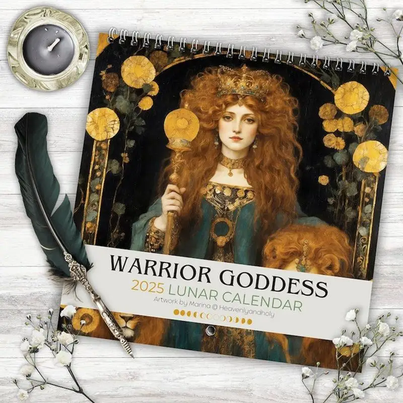 Warrior Goddess 2025 Moon Phase Calendar 2025 Warrior Goddess Lunar Calendar Home Ornaments Wall Calendar Room Decor