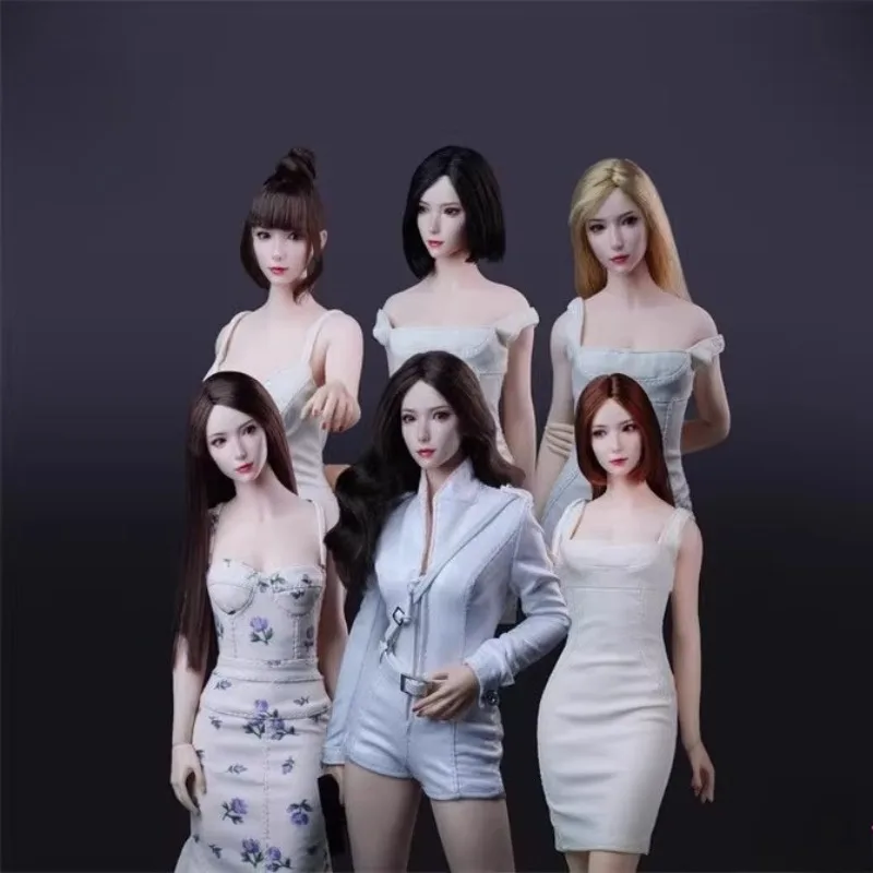 

Z6TOYS 1/6 Scale Action Figures Asian Beauty Brown Movable Eyes Black Curly Hair Head Carving for 12" Female Soldier Body