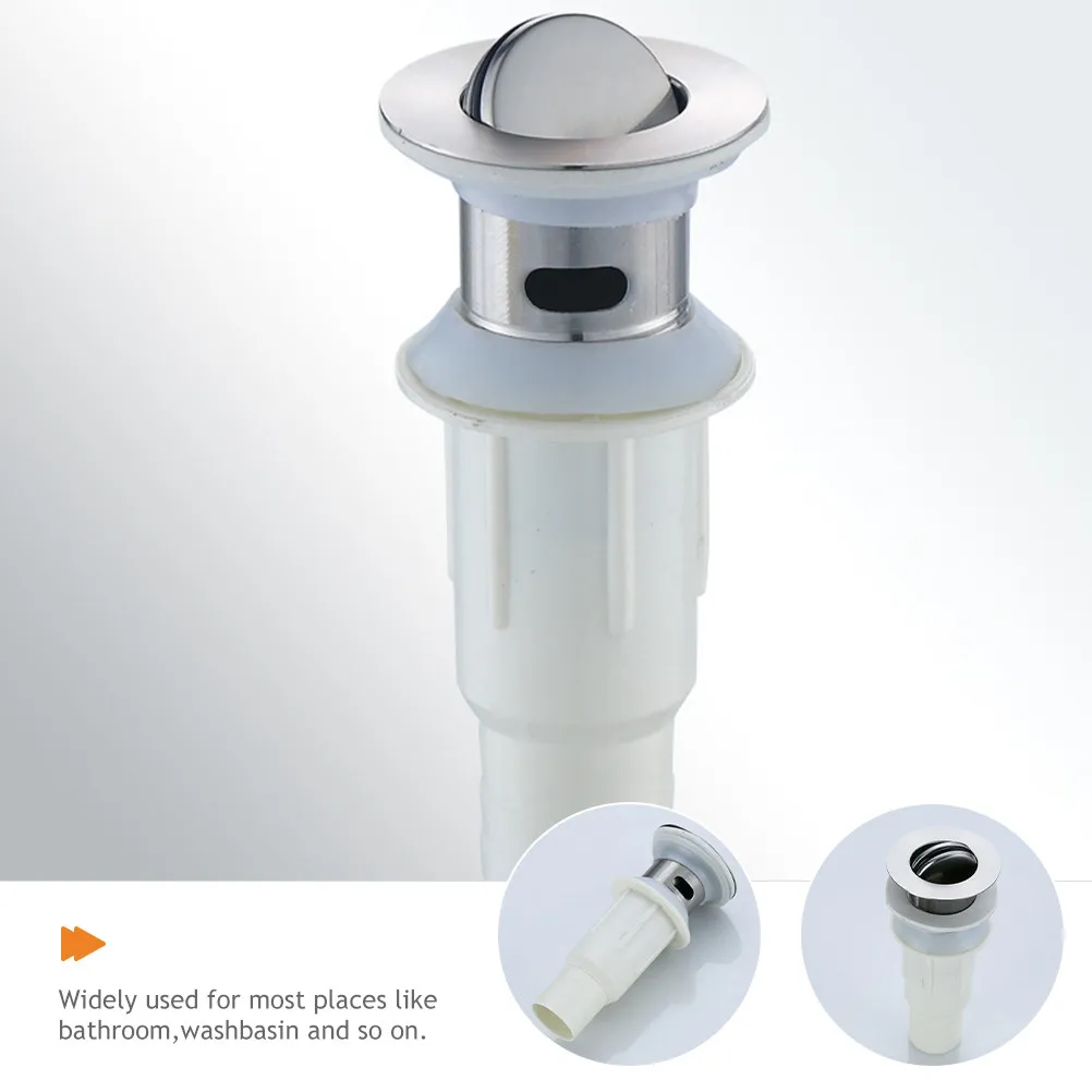 

Basin Drain Stopper Washbasin Plug Sink Plugs Stainless Steel Kitchen Bathroom Drains Flipping Cover Easy Insert Lightweight