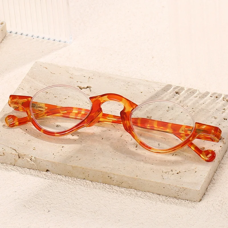 Unique design half-frame decorative glasses for middle-aged and elderly men and women in European and American style