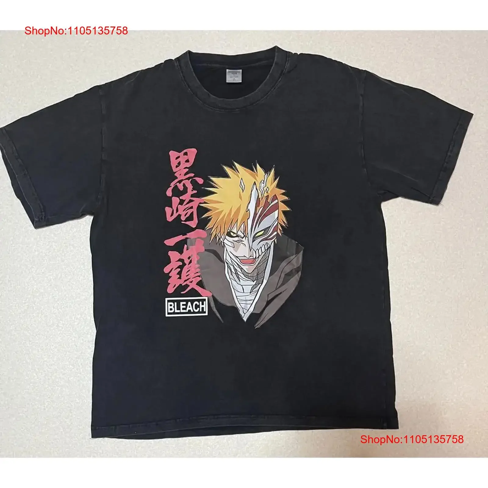 

BLEACH Ichigo Kurosaki Vintage Style T Shirt Anime Fashion Collectible vintage Washed streetwear Unisex Soft Comfortable