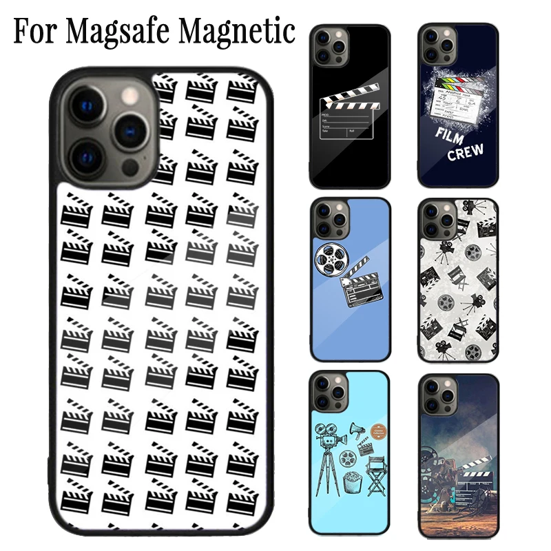 Film Clapperboard Clapper Board Magnetic Phone Case Coque For iPhone 16 15 14 Plus 13 12 Mini 11 Pro Max Magsafe Wireless