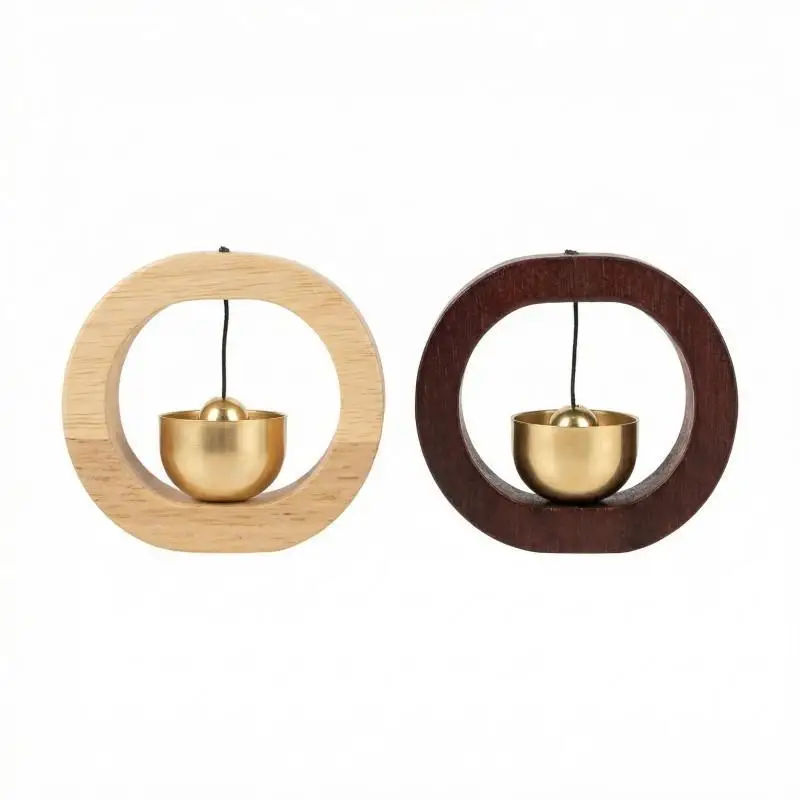 Japanese Style Magnetic Cartoon Doorbell Solid Wood Wind Chime Door Opening Reminder for Office Entryway