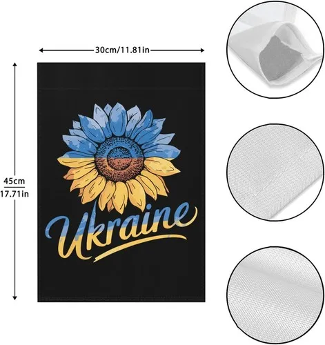 I Stand With Ukraines �C Ukraines Flag Sunflower Vintage American Sided, 12x18 XXQ