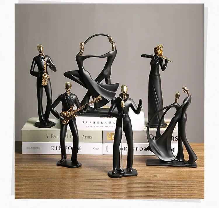 Creative Band Characters Decorative Light Luxury Decorative Desktop Resin Crafts