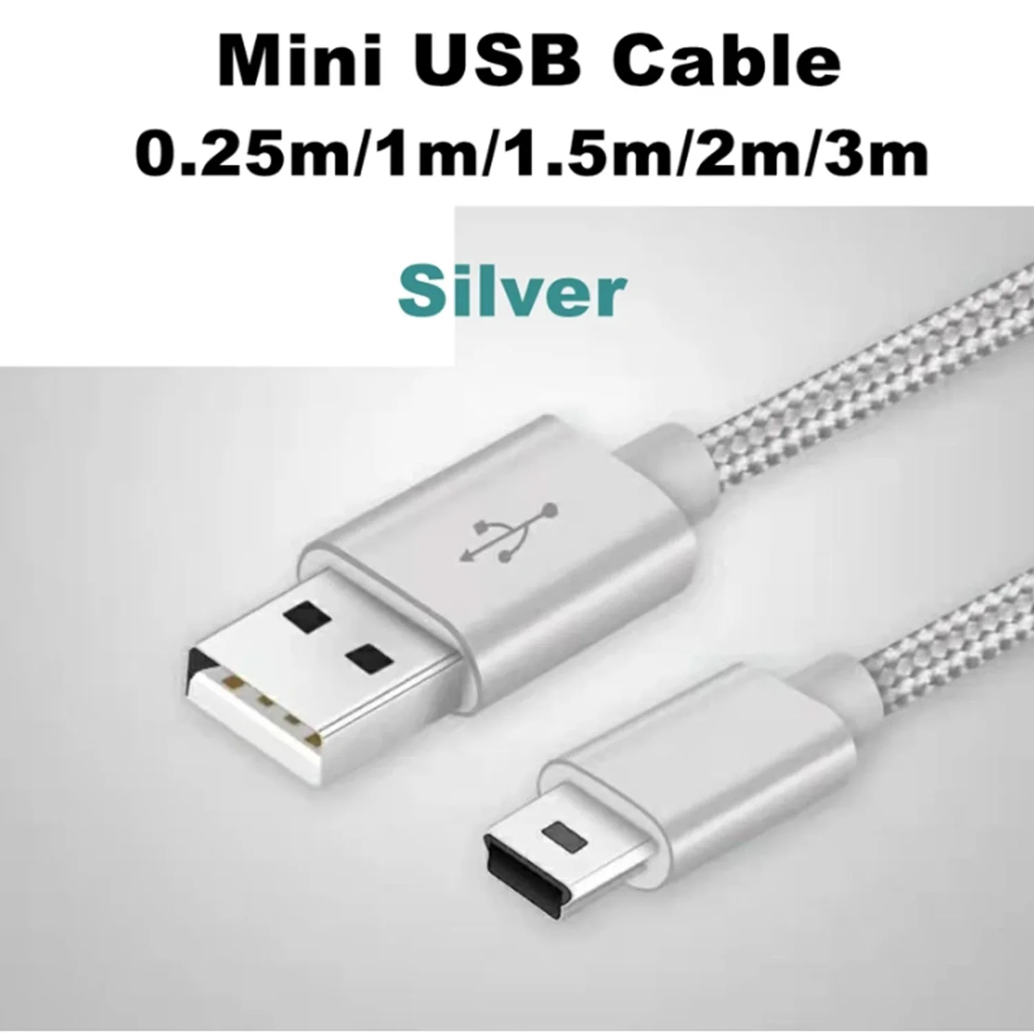 

3M 1M 0.25M Mini USB 5 pin Cable Mini USB to USB Fast Data Charger Short Cable for MP3 MP4 Player Car DVR GPS Digital Camera HDD