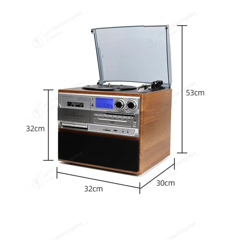 Retro Vinyl CD All-in-one Machine Bluetooth Speaker Multi-function Cassette Machine Living Room Ornament FM Radio view 6