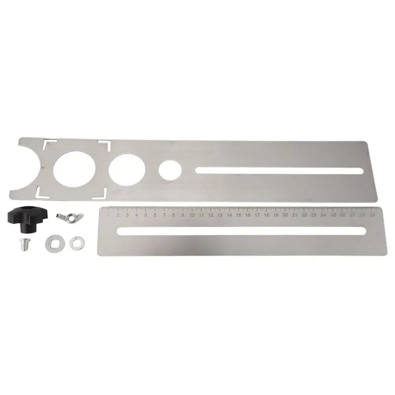 AT05-Multi-Functional Stainless Steel Tile Hole Locator Ruler 360 Degree Adjustable Punching Hand Measure Tools