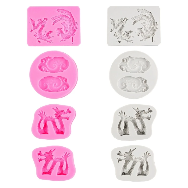 H55A Silicone Mold Dragon Shaped Baking Utensil Suitable for Pastry Enthusiasts