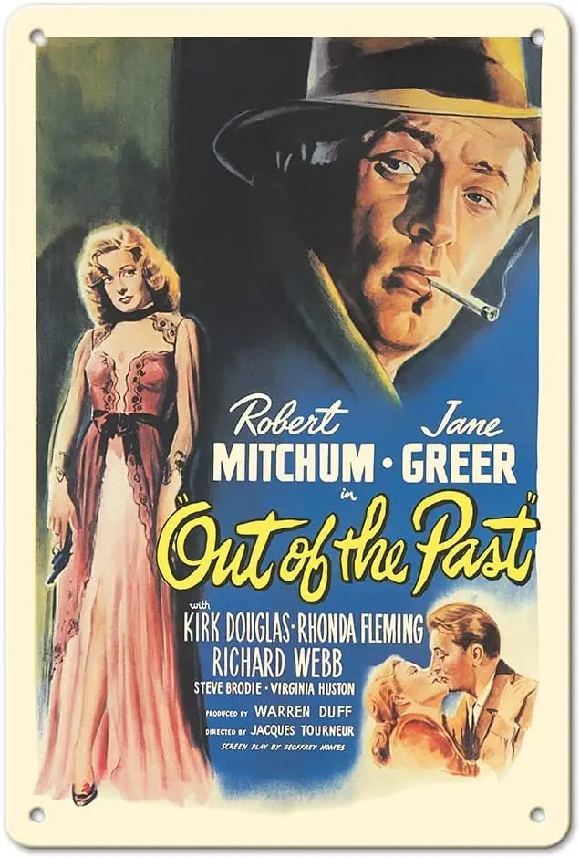 tuya Out of the Past - Starring Robert Mitchum Jane Greer - Vintage Film Noir Movie Poster by William Rose c.1947-8 x 12 inch Vi