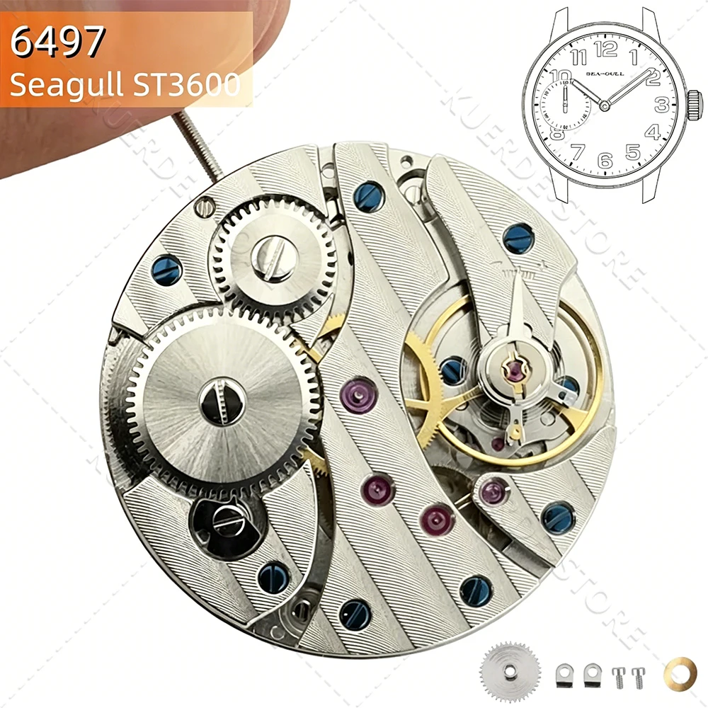 

New Genuine Seagull ST3600 Mechanical Movement High Accuracy 17 Jewels Replace ETA 6497 Movement 9H Small Second Mechanism Parts