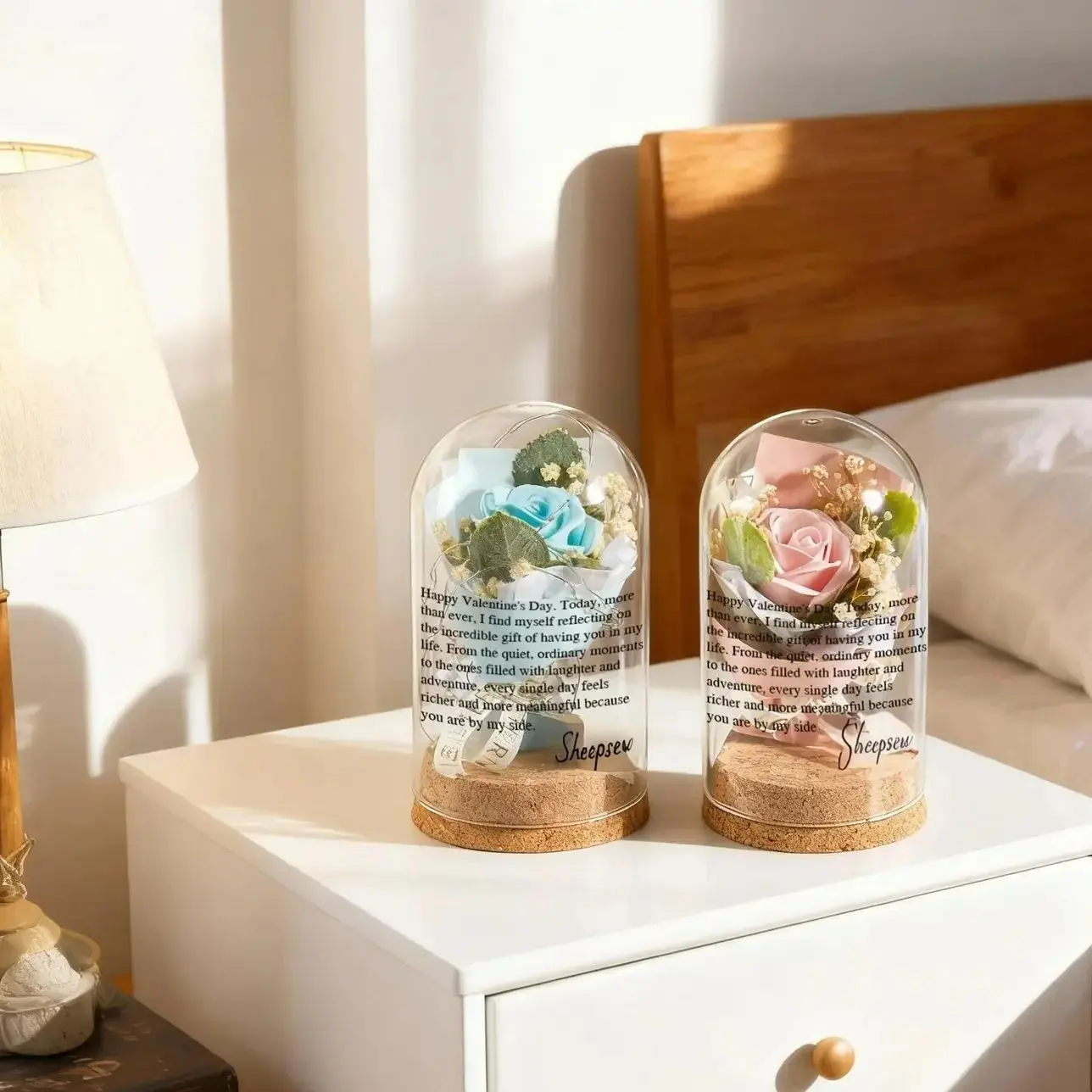 

Стеклянный купол с гравировкой даты на заказ - персонализированный подарок Immortal Rose на День святого Валентина, свадьбу, юбилей, подарок на память