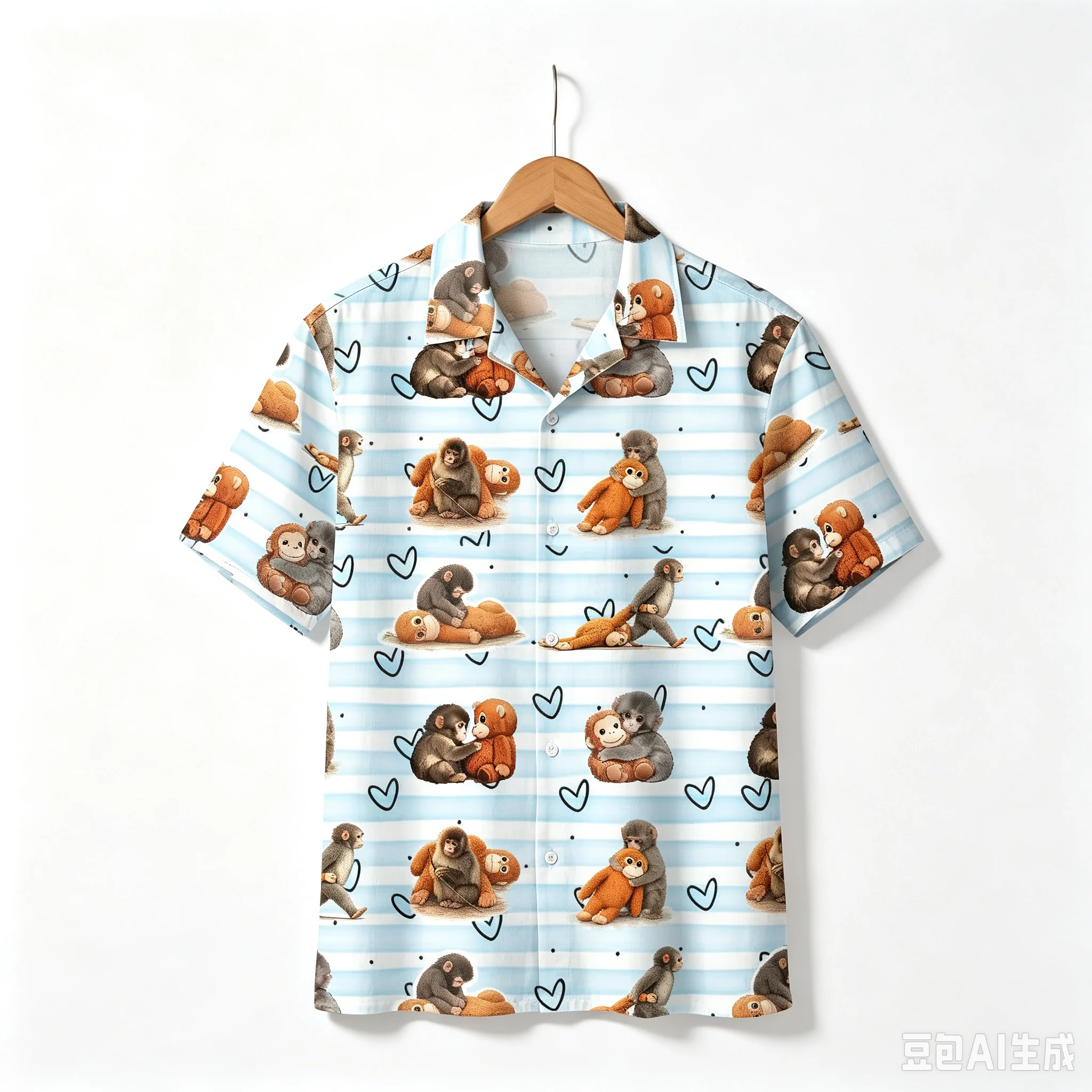Meme Baby Punch Monkey Hawaiian Shirt Cute Jungle Monkey Tropical Floral Button Up Small But Brave Character Vacation Shirts