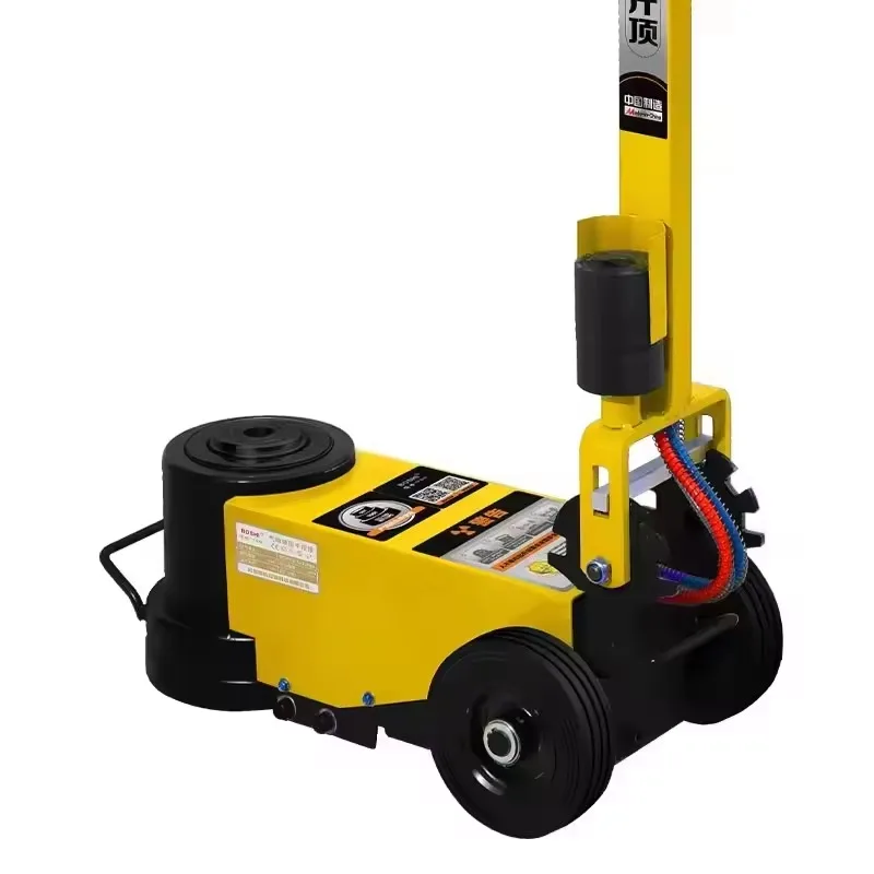 Pneumatic Hydraulic Floor Jack 30T 50T 60T 80T 100T Capacity Air Operated System For Heavy Truck Bus Repair