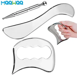 Aço inoxidável Gua Sha Raspagem Massagem Tool Set, raspador muscular, costas, perna, braço, pescoço, ombro, Acupoints corpo inteiro