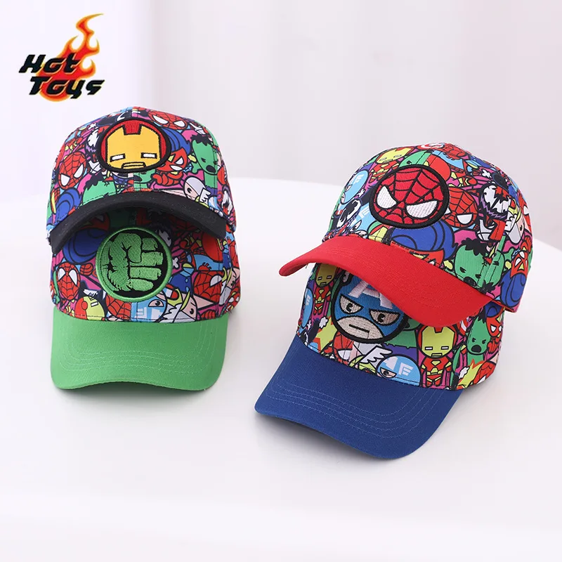 Hot Toys Spiderman Cap Marvel Cartoon Printing Kids Baseball Caps Boys Girls Hip Hop Sunhats Outdoor Spring Autumn Child Hat