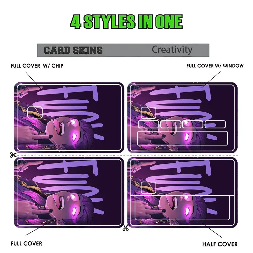 V-Valorant-S Character  Credit Debit Bank Film Skin Sticker Front Cover