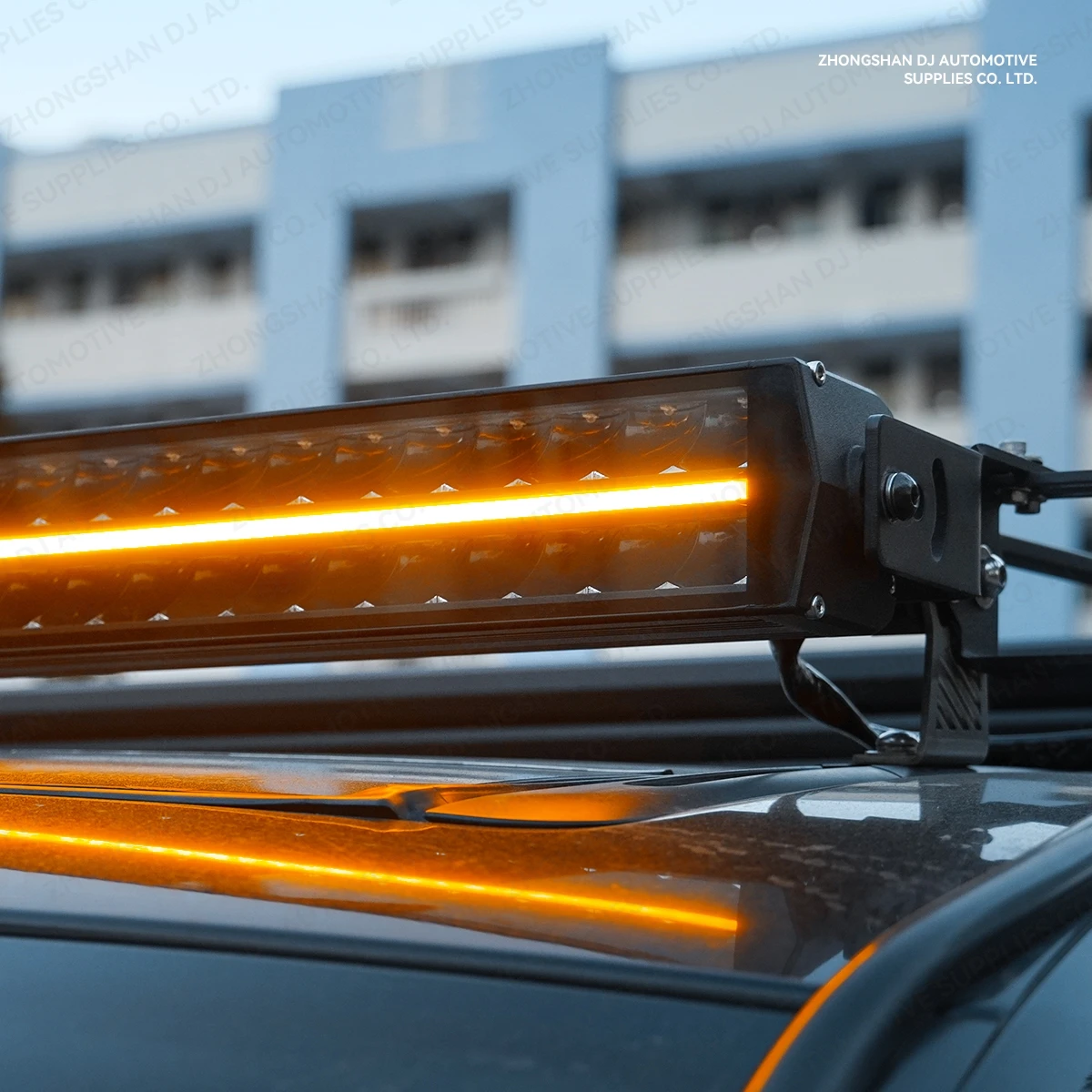 42-Inch Amber Double Row LED Light Bar 240W High Beam Roof Rack Lamps for  Wrangler Off-Road Bronco view 6
