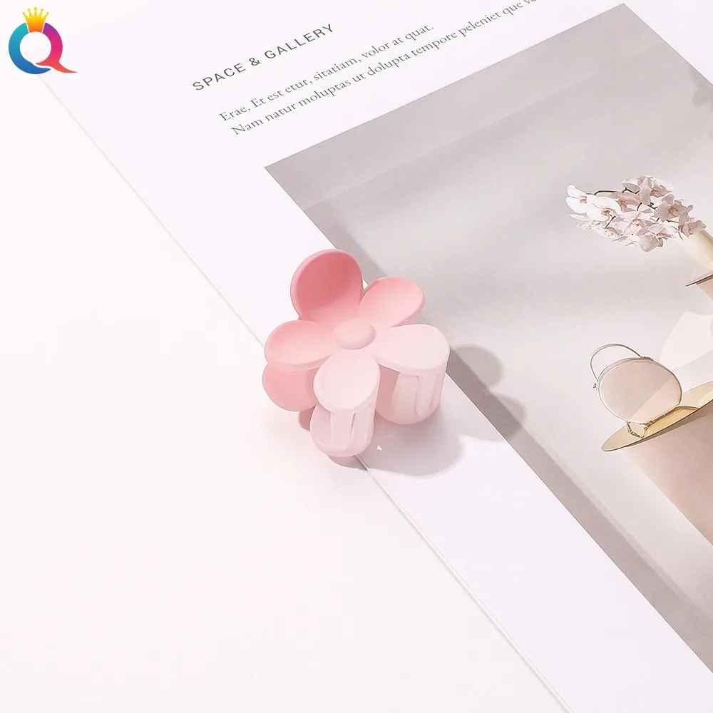 الكورية ins ماتي لون مشبك شعر كليب شخصية تصميم لطيف الوردي دبوس الشعر الحلو مزاجه زهرة انتزاع كليب النساء