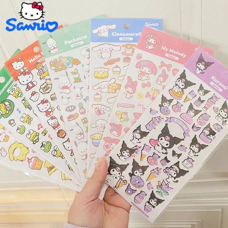 New Sanrio Sticker Set DIY Pocket Book Decoration HelloKitty mymelody Kuromi Cinnamoroll Kawaii Children's Toy Birthday Gift