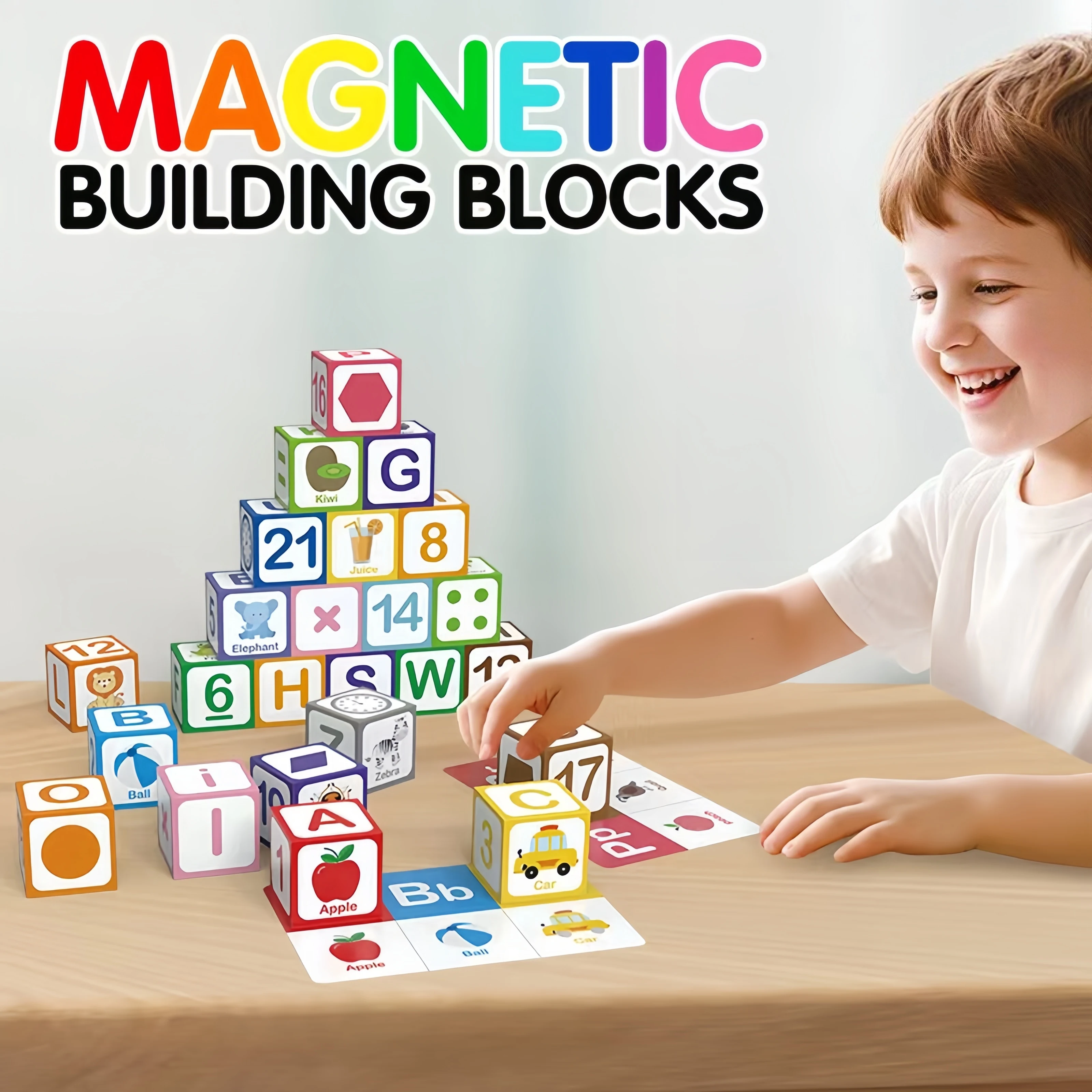 Blocos magnéticos para números de aprendizagem, letras, formas, jogo de construção e cubo de construção, montessoriSensoryToyGiftfor3-6yearOld