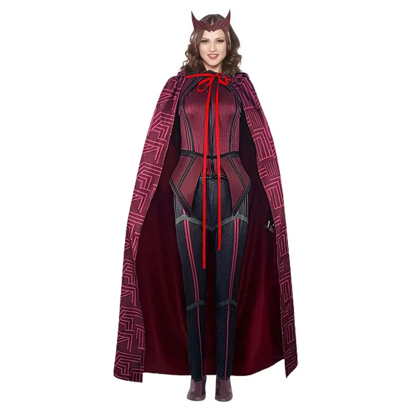 Cafele Wanda Vision Scarlet Witch przebranie na karnawał dla kobiet karnawałowy garnitur maska wykonany na zamówienie kostium na Halloween wysokiej jakości